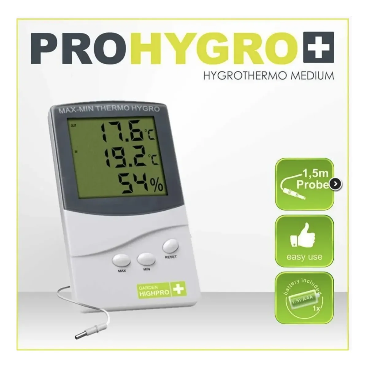 Higrotermómetro Medium Garden Highpro - Imagen 3